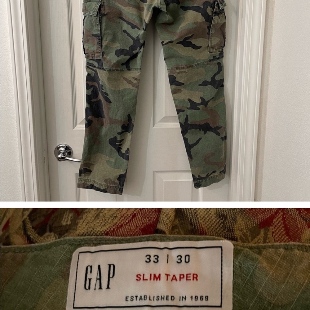 GAP Cargo Pants Slim Taper - Camo. Mens: Tag 33X30 Fits 33X29 - Picture 3 of 3